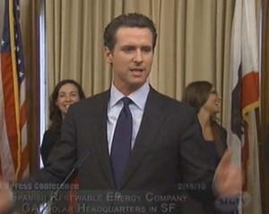 Mayor Newsom Welcomes new Solar Co 300x239 Everybody loves the sunshine