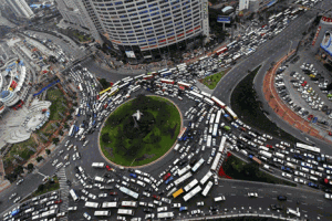 beijing traffic from thetyeedotca 300x200 Solar Powered Farming Takes Root With Cali Growers 